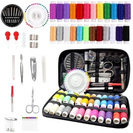 Ruayia Sewing Kit Travel with Sewing Accessories, Thread Bobbins, Suitable for Travellers, Adults, Children, Beginners, Emergency, DIY and Home Emergency Filled with Thread Sewing Needles Scissors