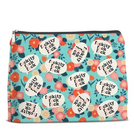 UPNEGE Humor Floral Makeup Bag Gifts for Women Cute Flowers Funny Cosmetic Bag Zipper Pouch