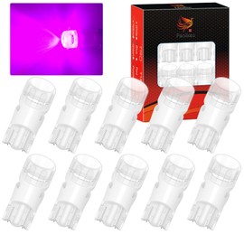 Fenikso 194 Led Bulb Pink 168 T10 2825 5SMD Mini Short 12V T10 2SMD Ceramic Wedge Lamp for Car Dash Instrument Panel Gauge Cluster Dome Map License Plate RV Landscape Light (10 Pcs)