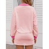 Fisoew Womens Striped 2 Piece Outfits Casual Sweatshirt Skirt Set