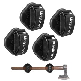 4 Pack Heavy Duty Magnetic Shovel Holder for Truck with Adjustable Strap, No-Drill Strong Magnet Mount Rack for Flag, Utility Tool, Axe, Stable Organizer for RV, Garage, Trailer, Cruise, ATV Storage