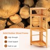 Giantex 4-Tier Corner Shelf, 34" Bookshelf with Rubber Wood Frame,