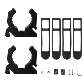 Boat Hook Holder Marine Clamps 2-Pack – Universal Quick Release Rubber Oar & Pole Mount for Paddles, Fishing Rods, Push Poles, with 2 Spare Rubber Belt (4/5" to 2" Diameter)