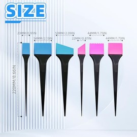 6 Pcs Silicone Hair Dye Brushes, Non Stick Color Hair Color Brush | Applicator Brushes with 22cm Long Handle for Home Hair Coloring and Salon Use Easy
