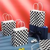 Marspark 24 Pcs Checkered Racing Treat Bags Black and White
