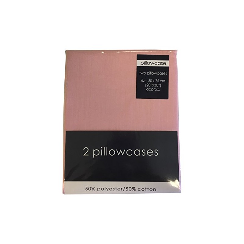 Rapport Home Rapport Easycare Non-Iron Housewife Pillowcase Pair (2-Pack), Pink,