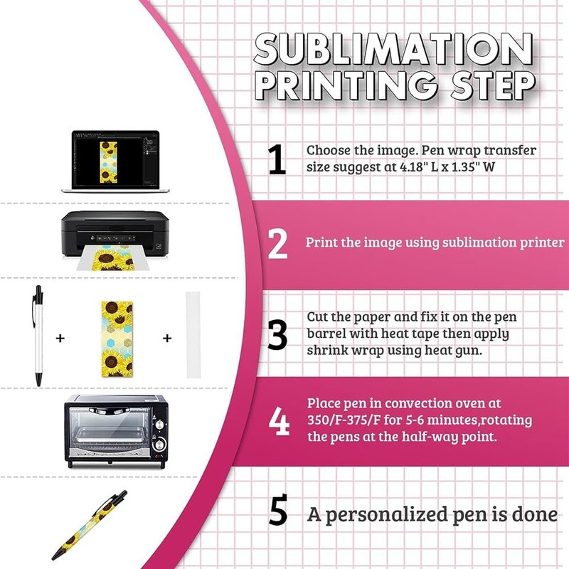 Nvanvmm Sublimation Pen Blank Sublimation Ballpoint Pen DIY Office School