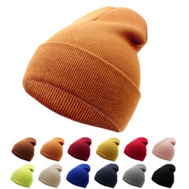 NebulaGlam Warm Hats Unisex Winter Hat Knitted Hat Soft Winter Beanie Hat for Men and Women for Outdoor Sports, I# Orange