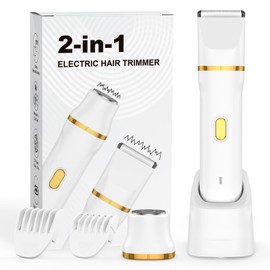 Rasierer Damen Gesichtshaarentferner für Frauen, 2 in 1 Intimrasierer für Frauen, 2 Aufsätzen und Präzisionskamm für Arm & Bein & Bikini, IPX7 Wasserdicht Einfache Reinigung