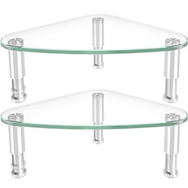 Hemudu 2 Pack Computer Monitor Riser | Triangle Desktop Universal Corner Stand for Computer Monitor & Laptop HD01T-203