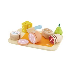 Trudi Tagliere Antipasto (17 pz) by Sevi | Giochi in legno bambini. Cibo finto da tagliare. Metodo creativo Montessori | 27x17cm | Giochi di imitazione | modello 83060