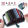 GADIEMKENSD Credit Card Holder RFID Protection Leather Wallet 14 Compartments