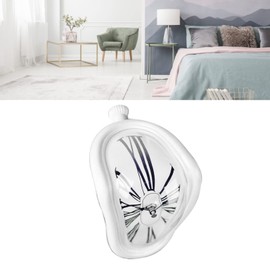 Reloj derretido, rendimiento confiable, plástico, divertido, reloj derretido, preciso, resistente al desgaste para la oficina (Blanco)