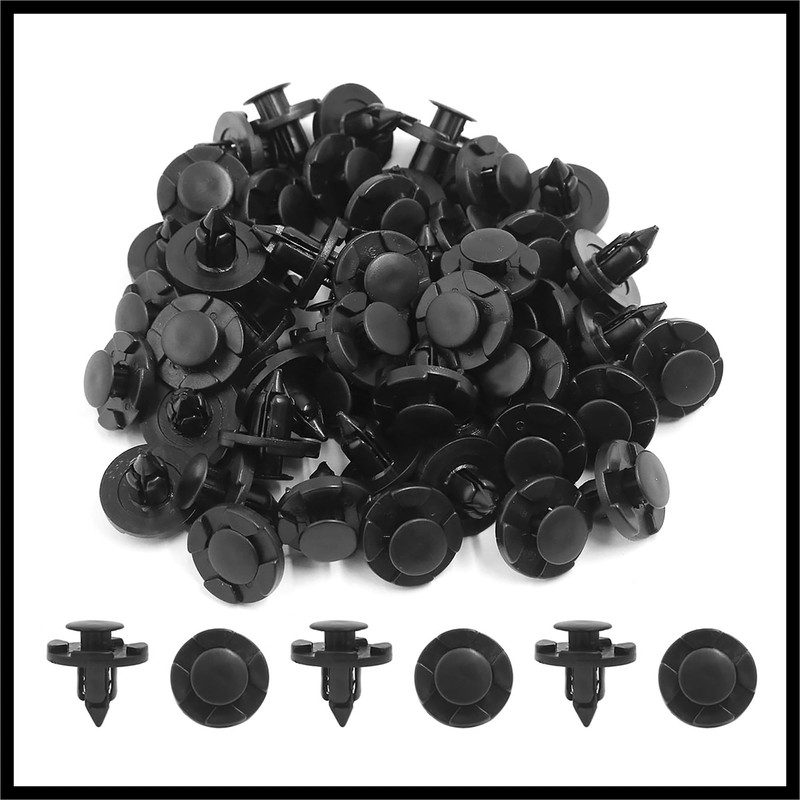 Hihaha 50 Pcs 8mm Plastic Push Type Rivet Retainer Fastener
