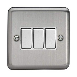 Varilight - 3G 1 or 2W 10A Switch Matt Chrome - XS3W