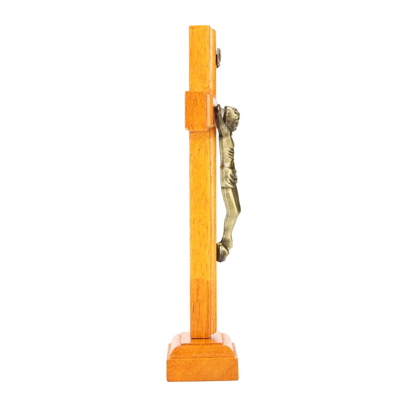 Crucifix Wooden Hand Made Standing Catholic Jesus Crucifix Wall Cross