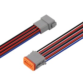 WOODGUILIN DT 12 Pin Connector,Deutsch DT Automotive Waterproof Electrical Connector 12 Way Male Female Plug with 16 AWG Cable Wire,for Car,Truck,Boats,LED Work Light.(1 Pairs,12P DT Gray)