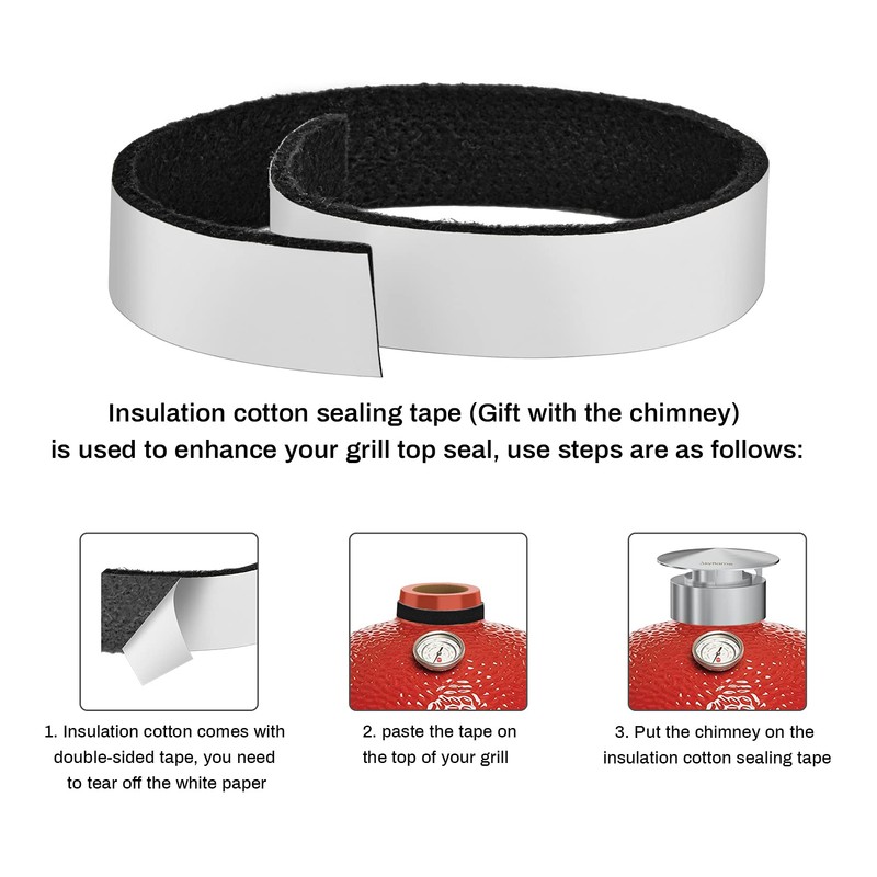 Skyflame Stainless Steel Grill Vented Chimney Top Cap Compatible with