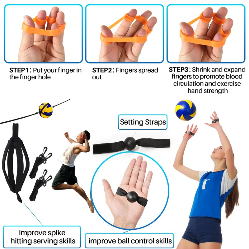 Volleyball Training Equipment Aid,Premium Volleyball Rebounder Trainer Kit,Solo Trainer for