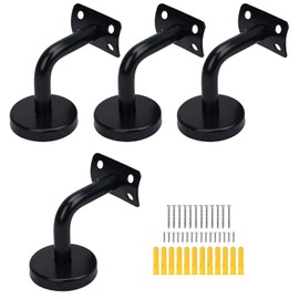 Soportes de Pasamanos de Acero Inoxidable, Soporte de Barandilla de Escalera Curvado en Negro