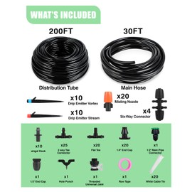 Drip Irrigation System for Watering Garden: 230FT Misting Sprinkler DIY Devices with Tubing Hose for Indoor Plants Outdoor Flower Beds Raised Growing Lawn Tree Patio Hydroponic