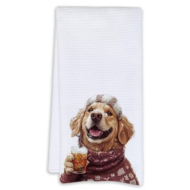 Cabana Bro Christmas Golden Retriever Kitchen Towels, Christmas Funny Golden Retriever Gifts for Women, Golden Retrievers Hand Towels for Kitchen Decor, Dogs Dish Towel for Bathroom Decor, 16x24 Inch