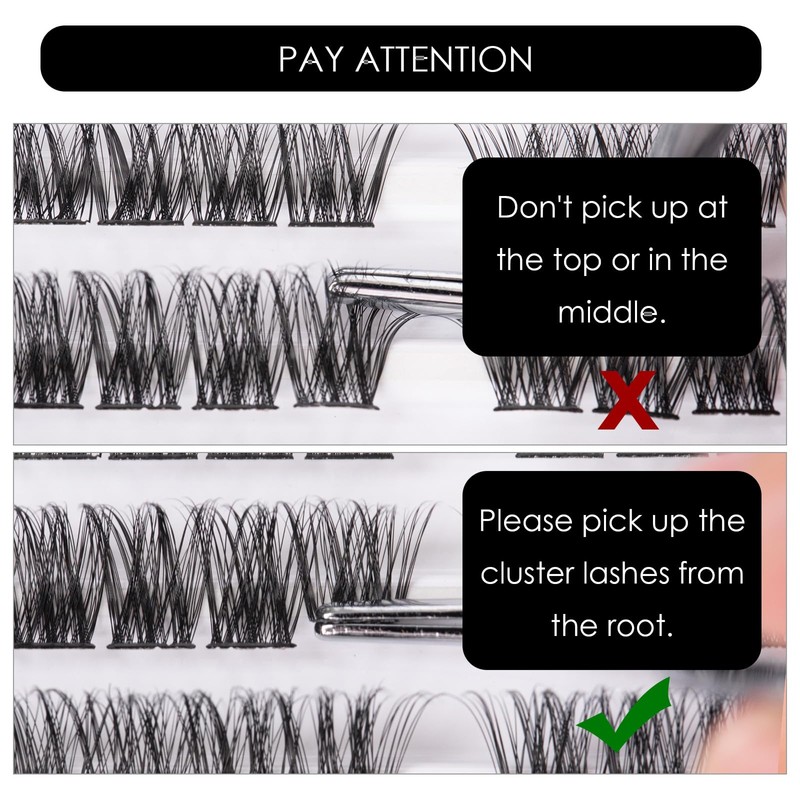 DM17 Eyelash Clusters, DIY Eyelash Extensions Kit with Applicator and