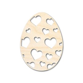 Unfinished Wood Heart Egg Shape Easter Craft up to 46" DIY 3" / 1/8"