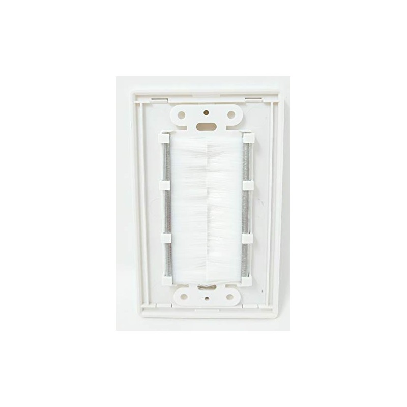 RiteAV - Single Gang Screwless Wall Plate with Brush Bristles