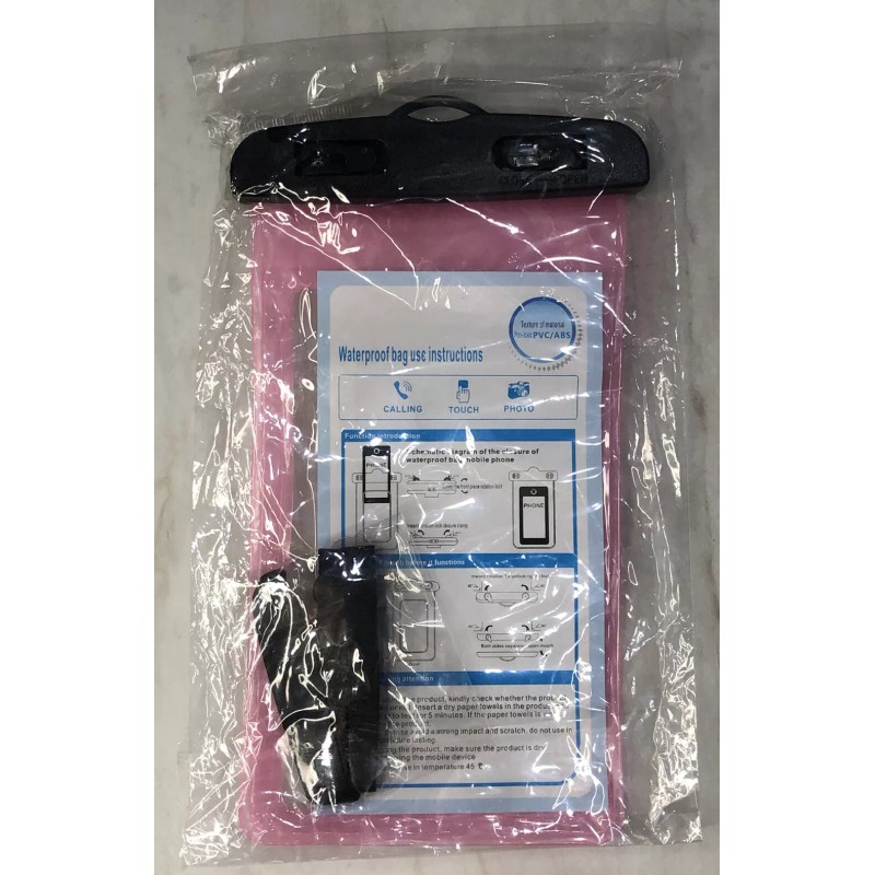 New Universal Waterproof Phone Pouch Large Dry Bag Pink