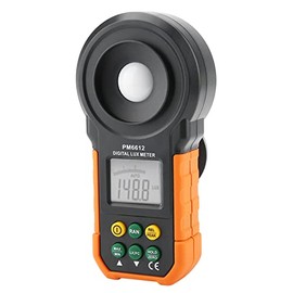 Akozon Luxómetro Digital PM6612, Medidor de Lux Pruebas Ambientales Iluminómetro Alta Precisión Hasta 200.000 Lux Compacto y Multifuncional (PM6612)