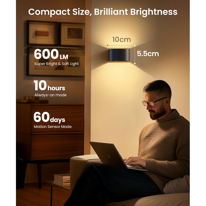 FULEN 4 Pack Motion Sensor Wall Lamp with Remote Control