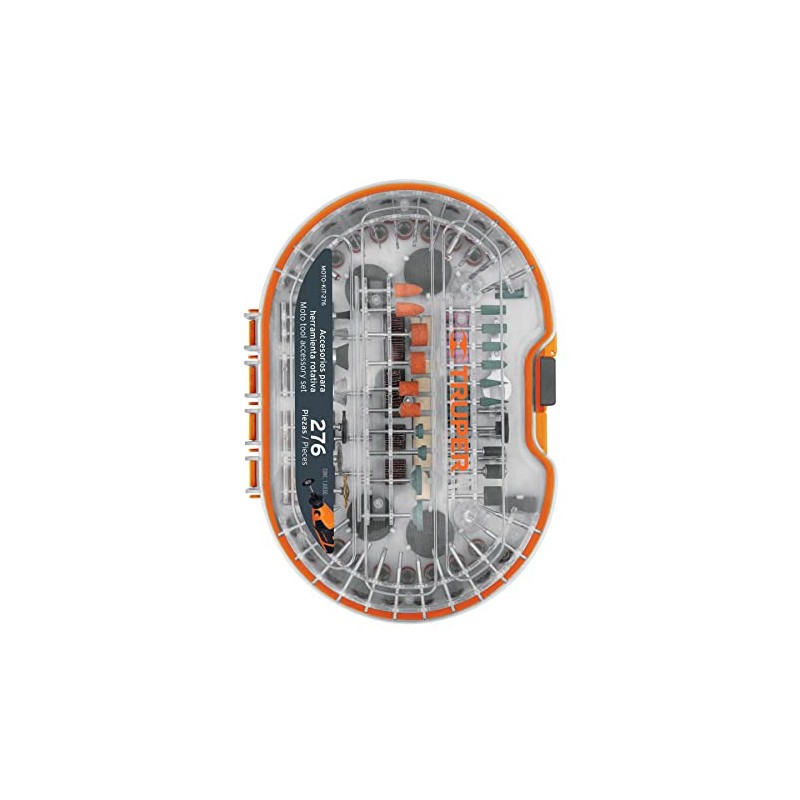 Truper MOTO-KIT-276, Juego de Accesorios para Herramienta rotativa, 276 pzas,