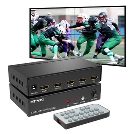 MT-VIKI Video Wall Controller 2x2 Video Wall Processor 4K 30Hz Seamless HDMI Output Input 4 TV Connections Display and 8 Display Modes 1x2 1x3 1x4 2x2 4x1 3x1 3x1 2x1