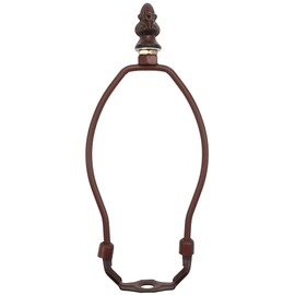 Bieye SS005 Lampshade Lamp Shade Support with Finial for Tiffany Style Stained Glass Table Lamp (Brown 6.5" High)