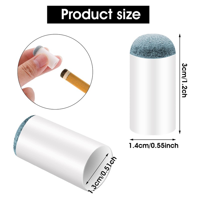 Prasacco Pack of 24 Billiard Cue Tips, 13 mm Billiard