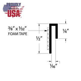 Outwater Plastic J Channel Fits Material 1/16 Inch Thick Black Rigid PVC Cap Moulding with Adhesive 8 Foot Length Commercial Pack (Pack of 25, 200 Feet Total)