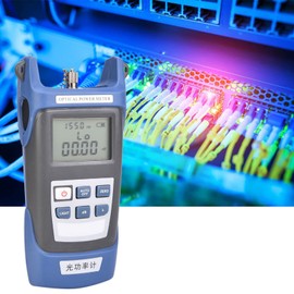 Fiber Optical Power Meter, 800-1700nm -70~+6db Sc Fc ST Connector Optic Test Equipment Fiber Optic Cable Tester Checker Test Tool with 3 Connectors (Optical power meter)