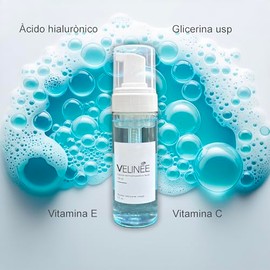 Espuma Facial Dermolimpiadora con Ácido Hialurónico, Vitamina C y E, Glicerina, 150 ml