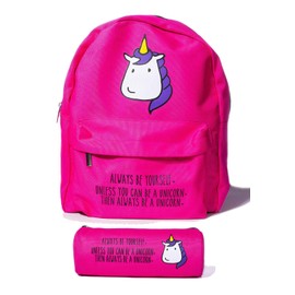 Bubblegum Cases Mini Unicorn Backpack for Women Cute Small School Bag for Girls in Pink or Yellow - Lightweight Canvas Perfect for Teens Kids and Toddlers
