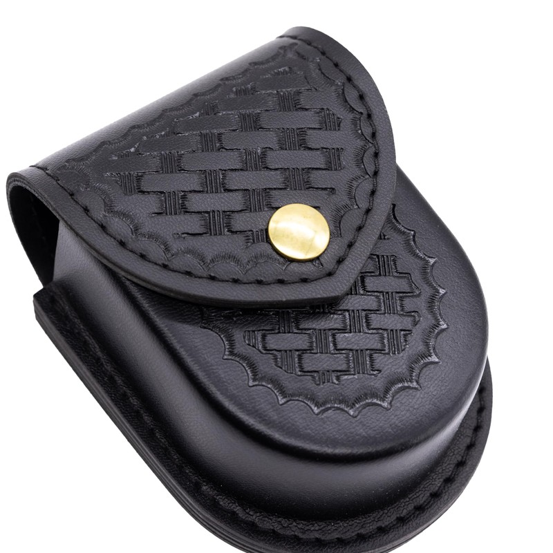Safariland 290 Double Handcuff Pouch, Basketweave Black, Brass Snap