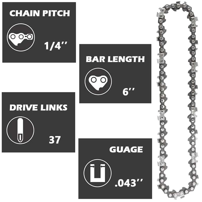 6 Inch Chainsaw Chain, 5 Pieces Replacement Chains for Almost