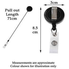 2 Pack / 25 Pack ID Badge Reel Retractable Yo Yo with ID Card Badge Holder - Extendable Pull Out, Belt Carabiner Clip-on for Work Office School Students (2 Blue Badge Reels + 2 Dark Blue ID Holders)