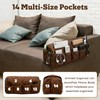 Sofa Armrest Organizer & Remote Control Holder, 14 Large Pockets,