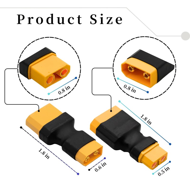 10AWG High Current Connector Adapter Combo (5cm Wired + Wireless