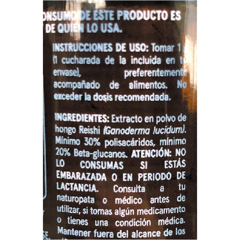 Commons Hongo Reishi en polvo, Suplemento Alimenticio, 50g