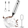QTDHG Rechargeable Milk Frother with Stand, Electric Frother Wand Handheld
