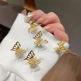 Ylapagne 20 Pcs Hair Clips for Women Small Metals Hollow Butterfly Strong Hold Jaw Clips Mini Claw Clips Gold Colors Hair Accessories