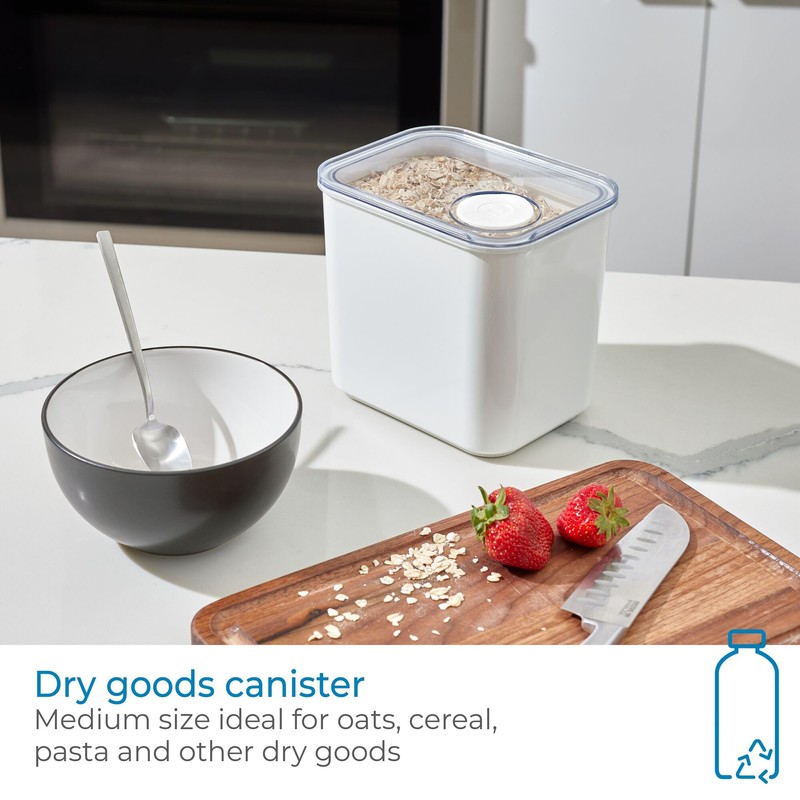 iDesign Recycled Plastic Medium Dry Goods Kitchen Canister with Airtight