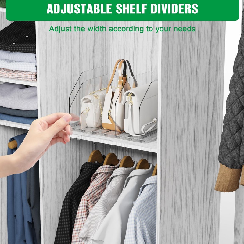 DGFCK Bag & Purse Organizer for Closet, 4 Sets Adjustable